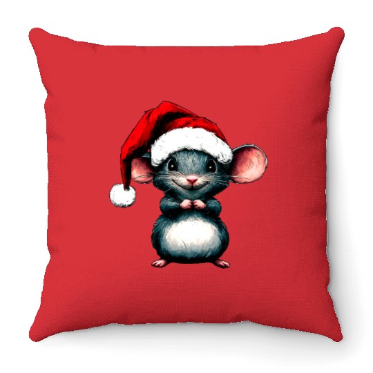 Mice Christmas / Santa Claus Mouse Throw Pillows