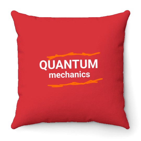 Quantum Mechanics Minimalist Typography  Throw Pillows