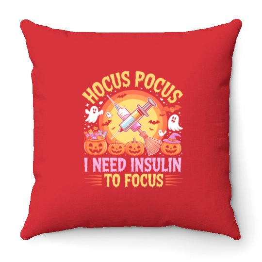 Diabetes Hocus Pocus I Need Insulin to Focus Boys Throw Pillows