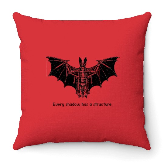 Cyberpunk Bat Circuit Design Throw Pillows