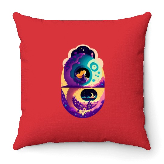Wonderland Moonscape Fantasy Throw Pillows