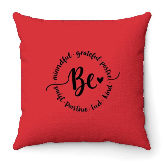 Inspirational Mindfulness Circle Design Throw Pillows