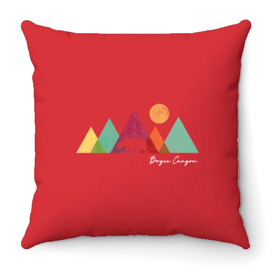 Bryce Canyon National Park Colorful Bear Mountains Throw Pillows
