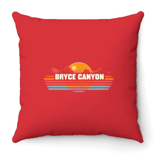 Bryce Canyon US National Park Vintage Throw Pillows