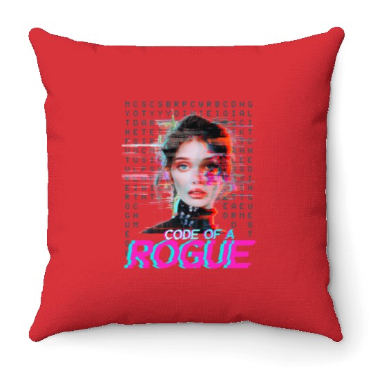 Futuristic Digital Rogue Illustration Throw Pillows