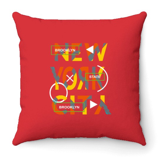 Urban Brooklyn State Love New york city Throw Pillows