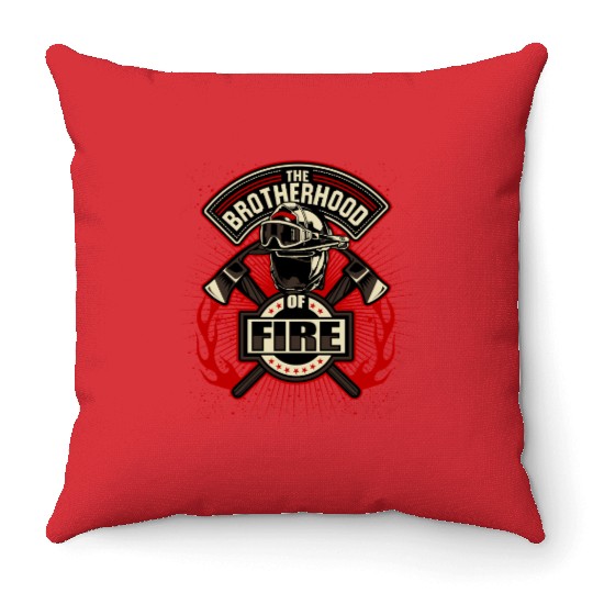 Brotherhood of Fire Firefighter Emblem Throw Pillows