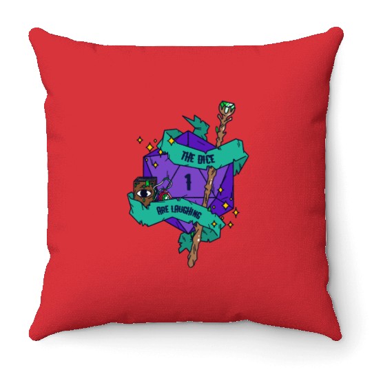 Laughing Dice Wizard Throw Pillows