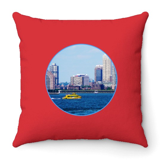 New York Water Taxi Throw Pillows