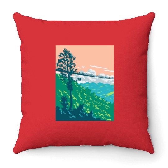 Great Smoky Mountains National Park in Gatlinburg  Throw Pillows