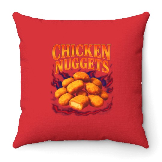 Chicken Nuggets Favorite Food Weird 90s Nuggets Throw Pillows