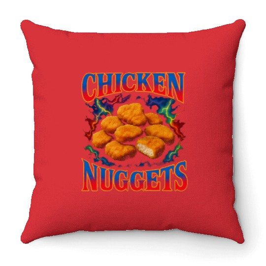 Chicken Nuggets Favorite Food Weird 90s Nuggets Throw Pillows
