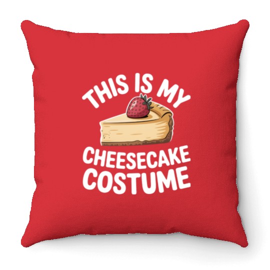Strawberry Cheesecake Costume Design Throw Pillows