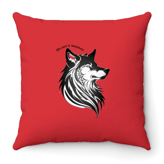 My Pack Is Imaginary - Lone Wolf Throw Pillows