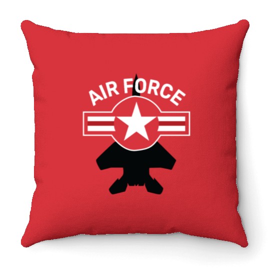 Vintage Air Force Emblem Illustration Throw Pillows
