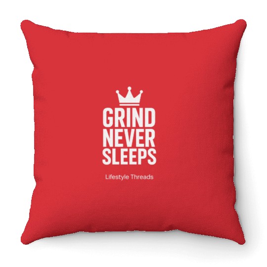 Motivational Quote Graphic with Crown Icon Throw Pillows