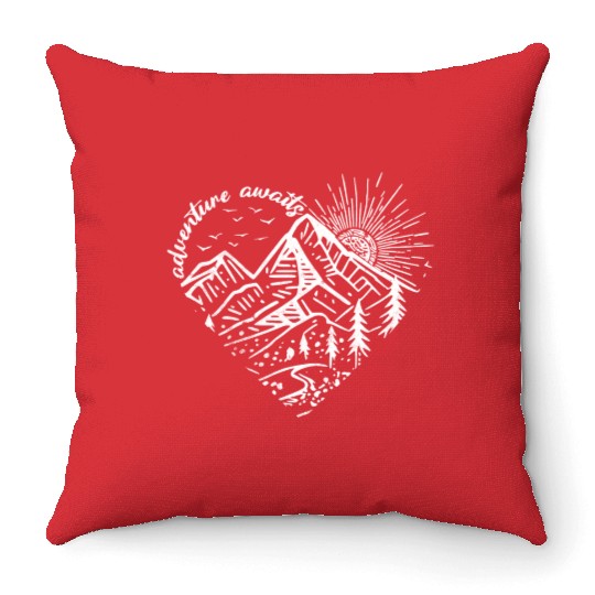 Sunrise Mountain Adventure Design Throw Pillows