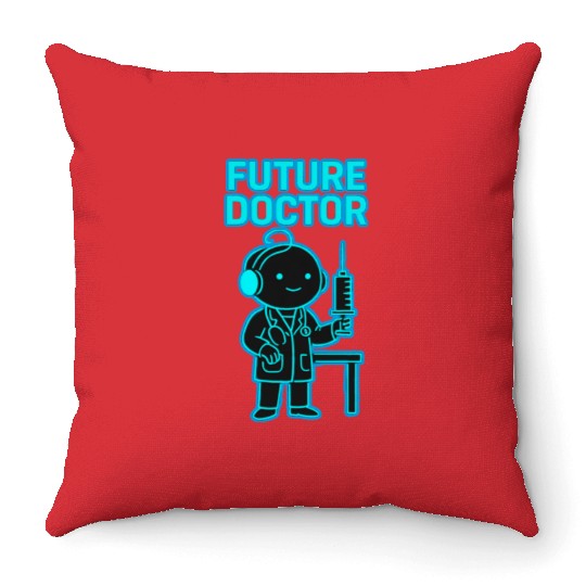 Futuristic Pediatric Medical Illustration Throw Pillows