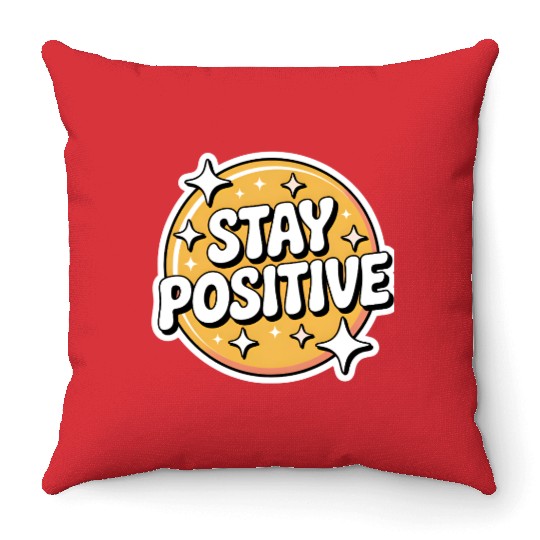 Positive Vibes Motivational Sticker Throw Pillows