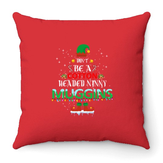 Elf Cotton Headed Muggins Christmas Gift Throw Pillows