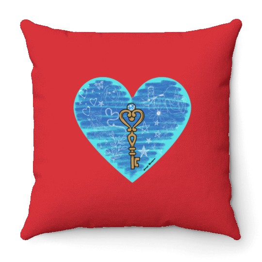 Girlhood in light blue Throw Pillows