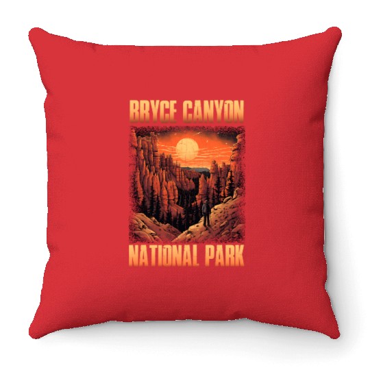 Bryce Canyon National Park Sunset Illustration Throw Pillows