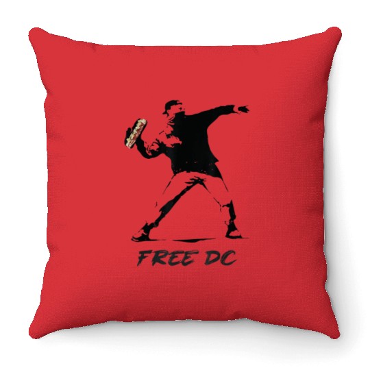 Free DC Sandwich Guy Banksy Style Street Art Throw Pillows