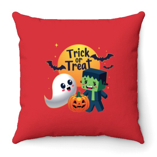 Halloween Cartoon Characters Crew Throw Pillows