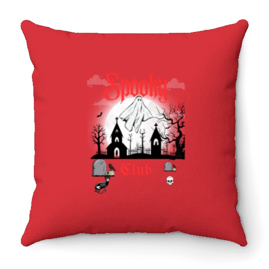 Spooky Club – Gothic Graveyard V Throw Pillows
