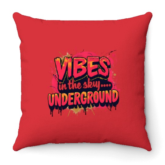 Vivid Underground Vibe Throw Pillows