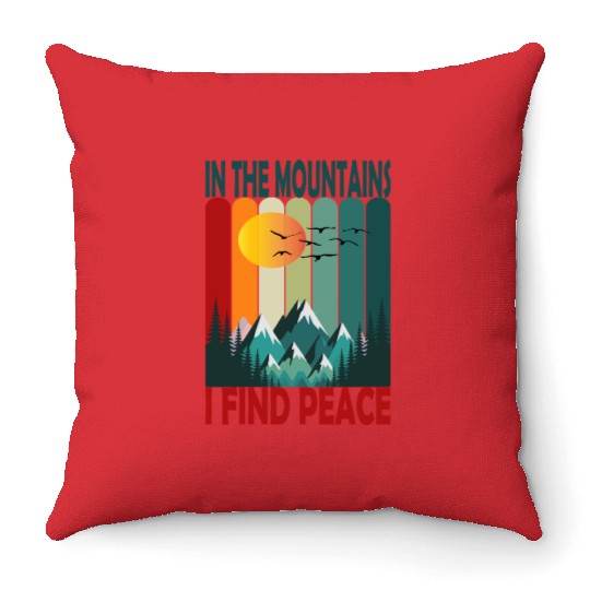 Mountain Sunset Peaceful Scene Throw Pillows