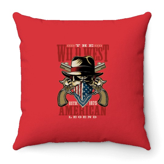 Wild West American Legend Throw Pillows