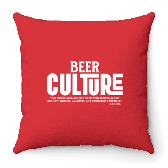 Beer Culture Typography Design Throw Pillows