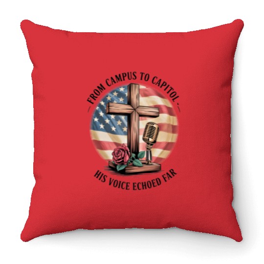 Charlie Kirk: Campus To Capitol Throw Pillows