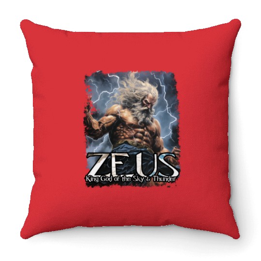 Zeus Thunder God Throw Pillows