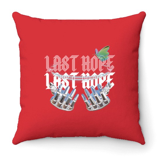 Last Hope Cyber Gothic Y2K Aesthetic Throw Pillows