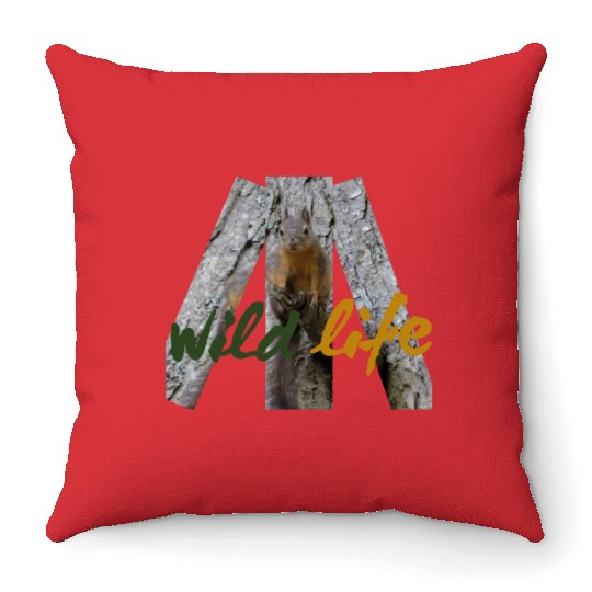 Wild Life Squirrel  Throw Pillows