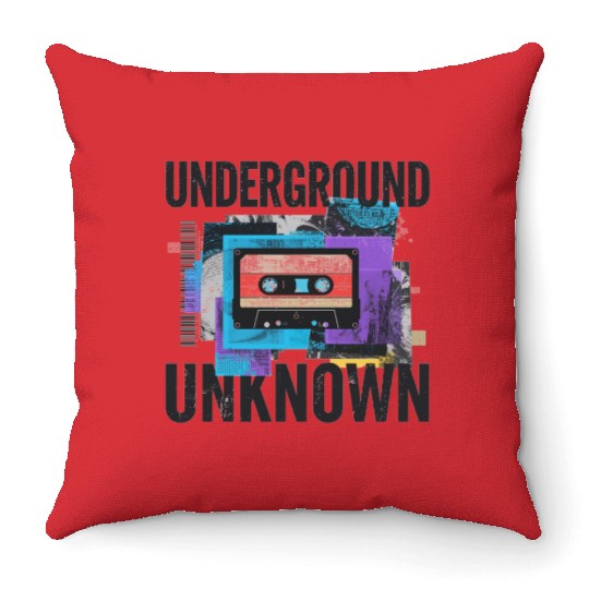 Underground Cassette Tape Urban Art Throw Pillows