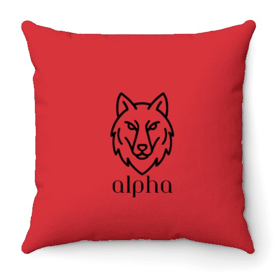Alpha Wolf Head Throw Pillows