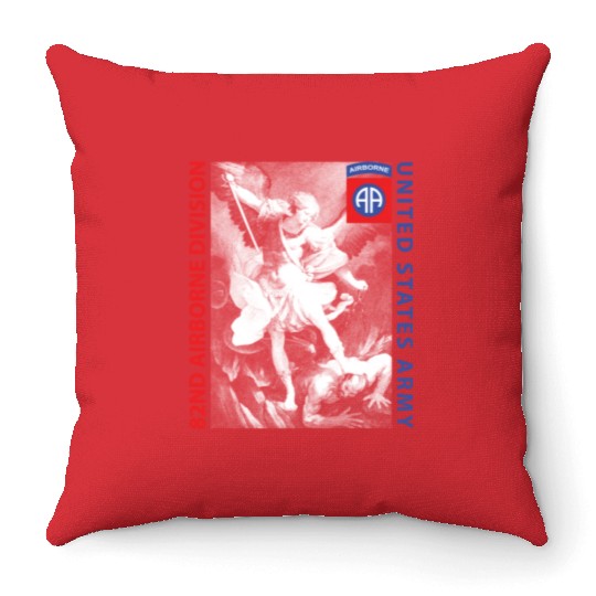 82nd Airborne - Saint Michael Throw Pillows