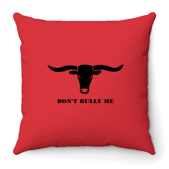 bull skull ox horn horns bully cow farmer cowboy Throw Pillows
