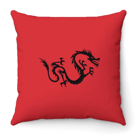Chinese Dragon Tattoo 3 Throw Pillows