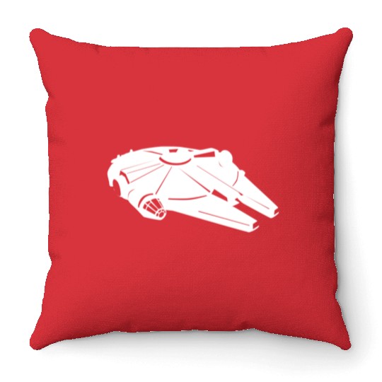 Millennium Falcon White Throw Pillows