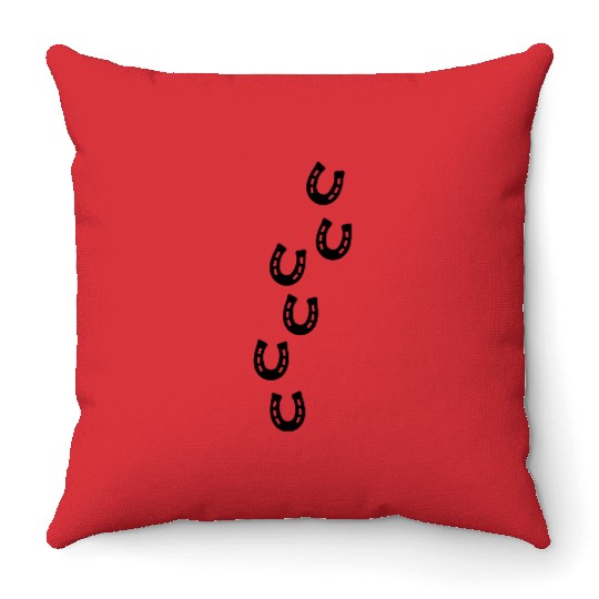 Horseshoe Track Throw Pillows