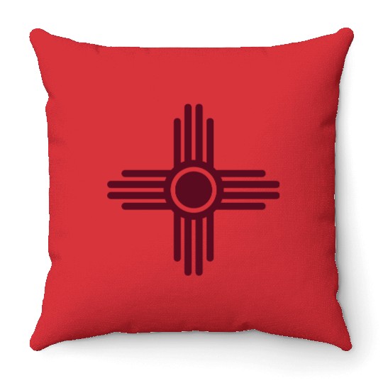 Zia Sun, Zia Pueblo, New Mexico, Sun Symbol, SVG, Throw Pillows