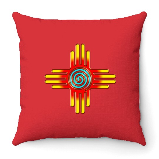 Zia Sun Spiral, Zia Pueblo, New Mexico I Throw Pillows