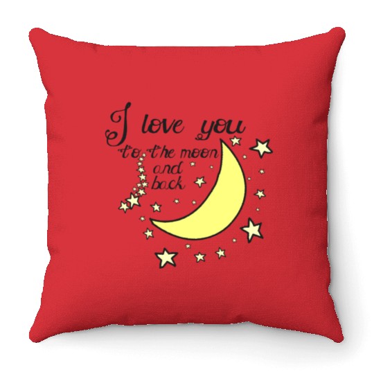 I love you to the moon and back Throw Pillows
