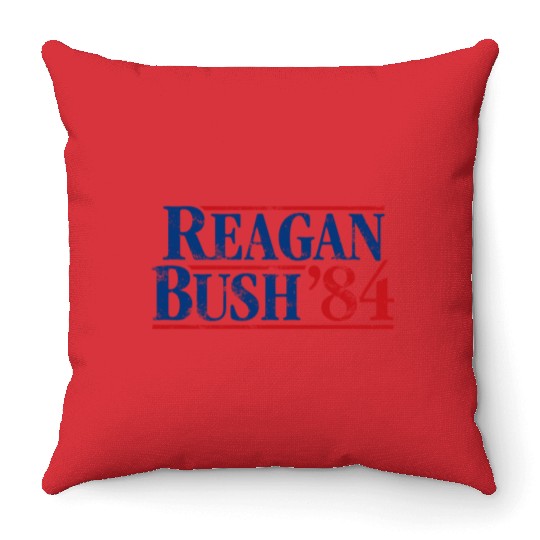 Distressed Reagan - Bush ’84 Throw Pillows
