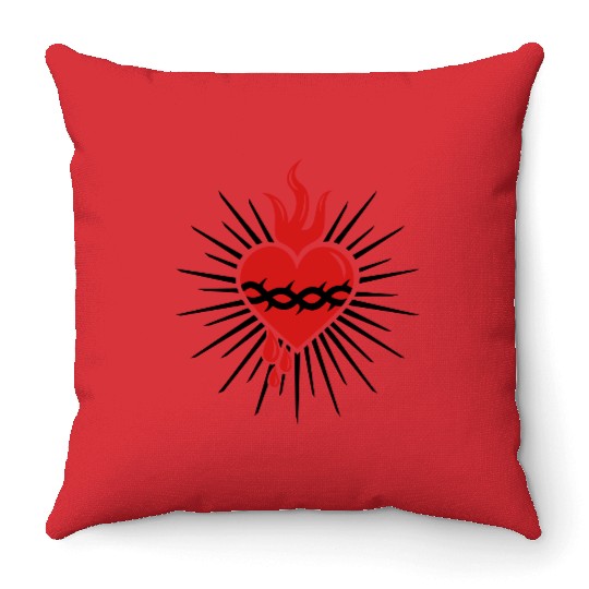 Sacred Heart of Jesus - Christ Consciousness Throw Pillows