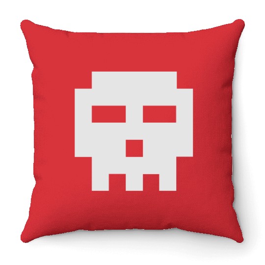 Scott Pilgrim 8-bit Skull Vector Throw Pillows
